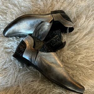 Metallic Leather Hand Crafted Shoes in Like New Condition